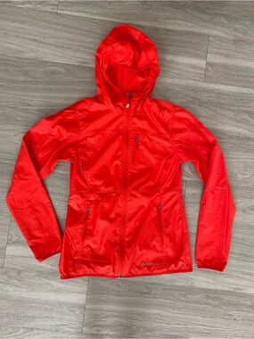 Eddie Bauer Red Hooded Windbreaker Jacket Women's XS